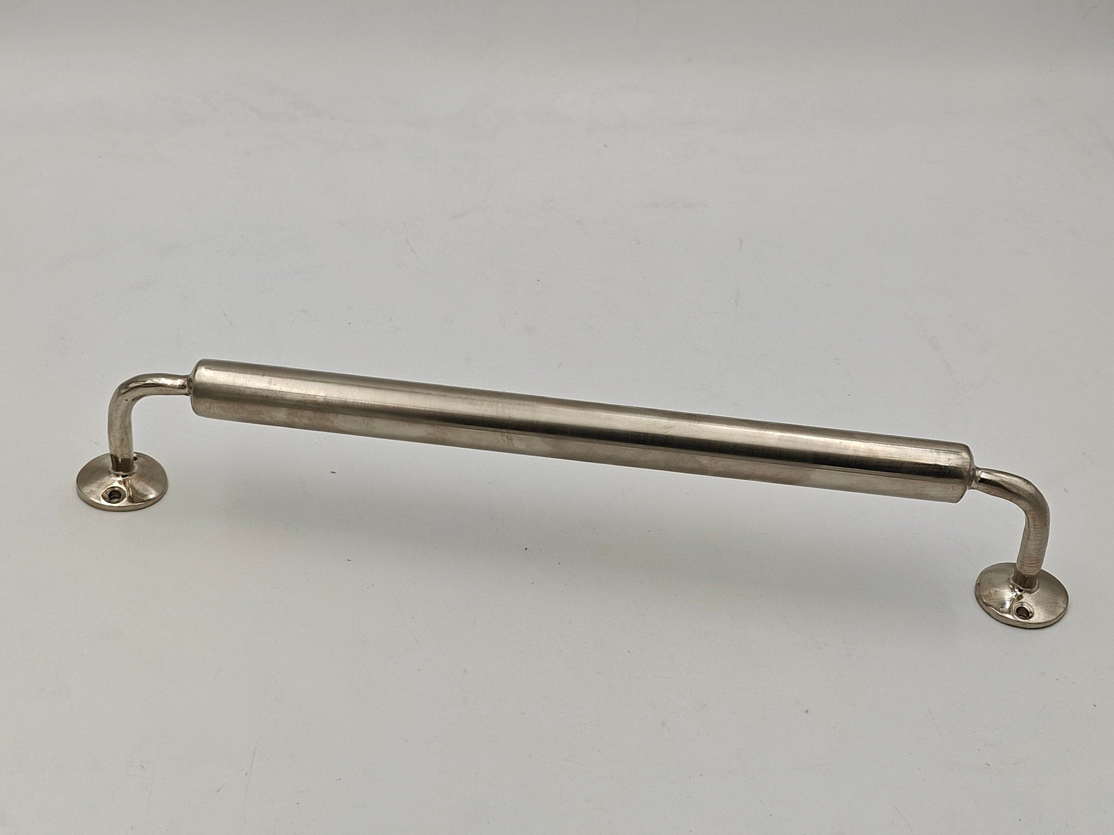 Vintage Wall-Mounted Brass Towel Holder - Solid Nickel Finish, Decorative 16-Inch Rod - bohoprime